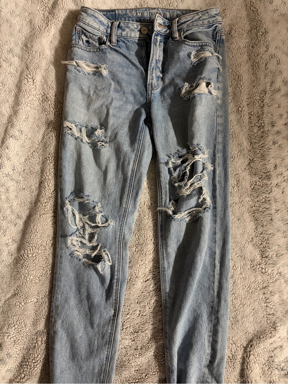 American Eagle Light Blue Ripped Skinny Jeans